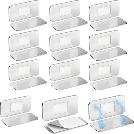 12 Paar Magnetschnäpper Möbeltür, Magnet Türschließer für Schranktüren, Stark Schrankmagnete Ultra Dünn Türmagnet Selbstklebend Magnetverschluss für Schubladen Küchenschränke Kleiderschränke (1/5)