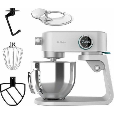 Cecotec Batidora Amasadora Twist&Fusion 4000 Luxury White. 800 W, Cuerpo de Aluminio fundido, Motor DC, 8 velocidades, Luz LED (1/5)