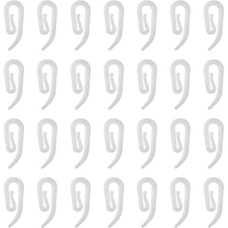 100 crochets en plastique blanc pour rideaux – Rail, fenêtre, porte et douche