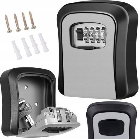 Virone Coffre-fort Clés KL-4 - Noir et Gris - Sécurisé - Compact et Durable (1/5)