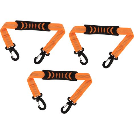 Set aus 3 Teilen, bestehend aus Rollschuhen, einem Nylonseil und Riemen für Ski- und Snowboardschuhe, mit denen die Rollschuhe getragen werden können orange. (1/5)