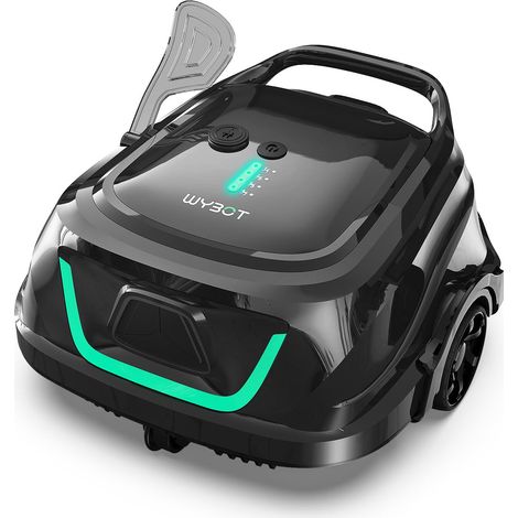Robot Piscine sans Fil pour Piscines Hors-Sol, Aspirateur Automatique, Robot Piscine 120 Min Autonomie, Double Filtration, LED, Charge 2.5h, 4 Modes, Bleu Glacier (1/5)