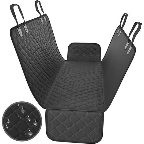 Extension de siège arrière pour Chiens, Grande Housse de siège de Voiture à Fond Rigide pour Chiens, hamac pour Chien. (Noir, Rallonge pour mâcheur agressif) (1/4)
