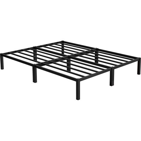 ML-Design Metallbett 160x200 cm auf Stahlrahmen mit Lattenrost, Schwarz, Bettgestell aus Metall, robust, leichte Montage, Bett für Schlafzimmer der Jugendliche Erwachsene, Doppelbett Ehebett Gästebett