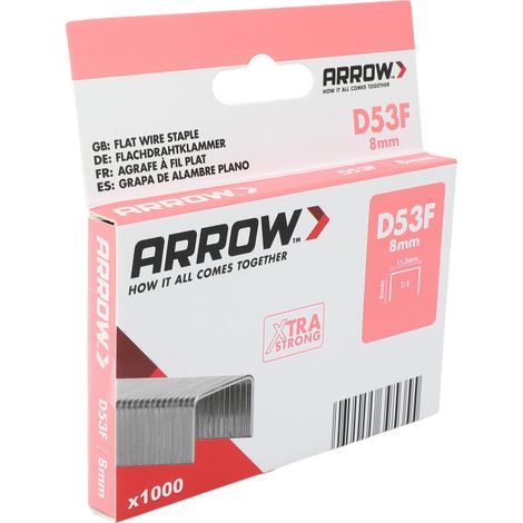 Arrow Tackerklammer Flachtdraht D53F 8 mm Folie 1000 Stück (1/2)