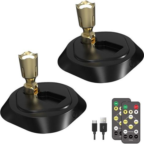 Faretto wireless ricaricabile con telecomando, 3 colori di luce, nero/oro (confezione da 2) (1/4)