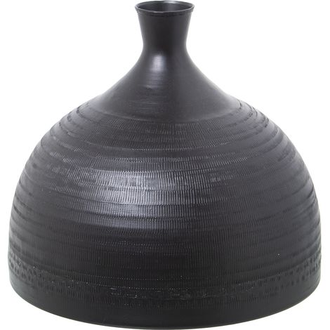 Vase En Aluminium Sculpté Noir °29X25 Cm (1/4)