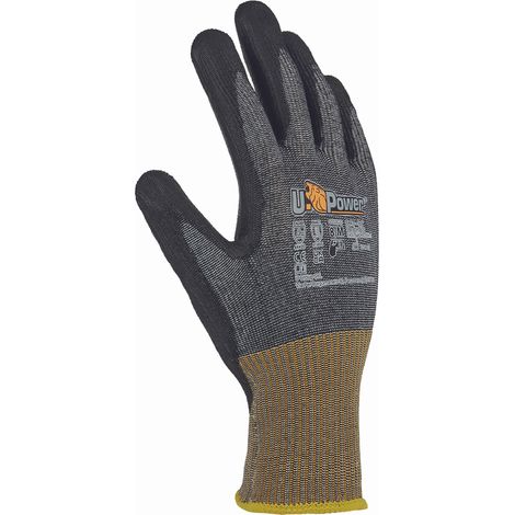 U-Power Bachata Guanti Lavoro Antinfortunistica Nylon Touchscreen Grigio 10/XL