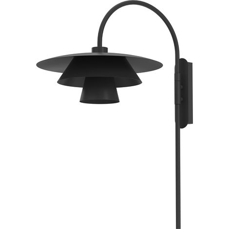 Applique murale décorative noire triple abat-jour 1xE27 15W Plato
