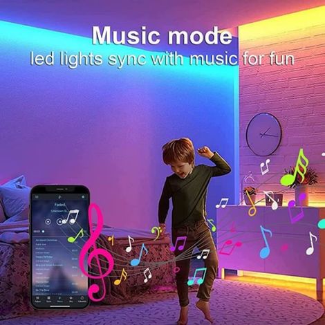 Ruban LED 30M(15M2) LED Ruban Musique Bande LED Contrôlé par APP du Smartphone, Synchroniser avec Rythme de Musique 30m (1/4)