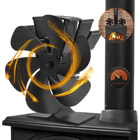 SWANEW Ventilatore elettrico per stufa Altri accessori per caminetto Soffiatore per caminetto con termometro (1/5)