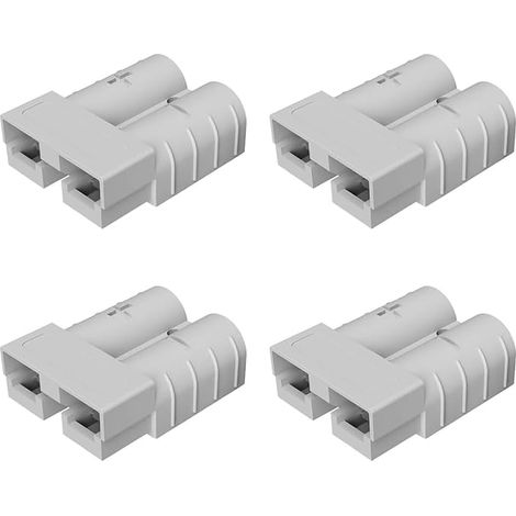 Ludom Lot de 4 fiches de Batterie SJ50 - Câble de 6-8 mm² - Compatible Anderson SB50 - Connecteur en Polycarbonate 50 A 600 V pour Panneaux solaires et régulateur de Charge (1/5)