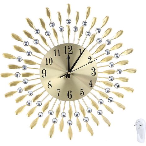 Moderne Wanduhr für Zuhause, Hängeuhr mit Quarzwerk fürs Wohnzimmer, elegante Wanddekoration, geräuschloses Zifferblatt (1/5)