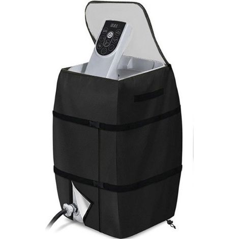 Schutzhülle für Spa-Pumpe [Hitzebeständig, Wasserdicht] Abmessungen: 43 x 38 x 54 cm, Material: 420D silberbeschichtet, Schwarz – Einfache Außenmontage (1/5)