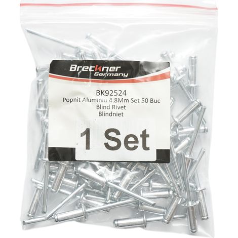 Rivetti a strappo in alluminio 4,8x12,7 mm, 50 pezzi/set Breckner Germany (1/3)