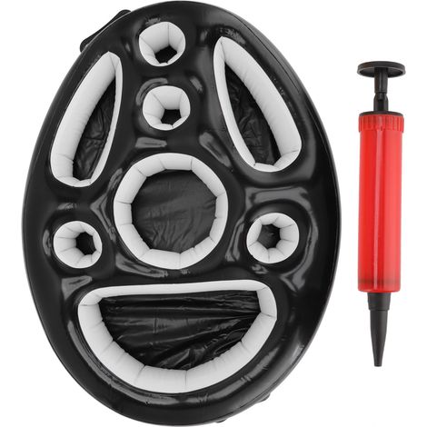 Support Flottant PVC pour Boissons - Plateau Gonflable pour Piscine, Téléphone, Fruits et Verres - Lit à Glace pour Fête - Noir (1/5)