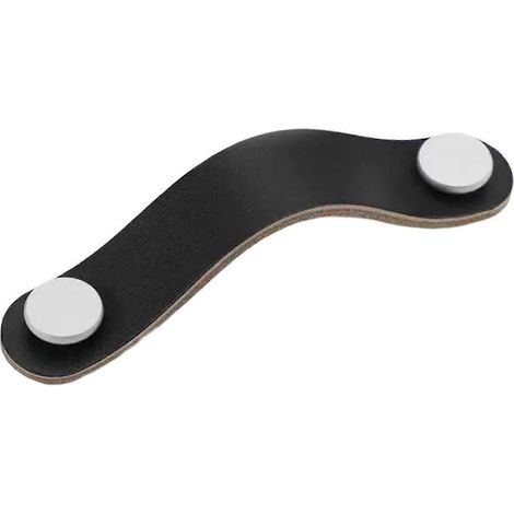 Poignées de porte en similicuir pour meubles de cuisine et tables de chevet-13.7cmx2.5cmx1.1cm-Black