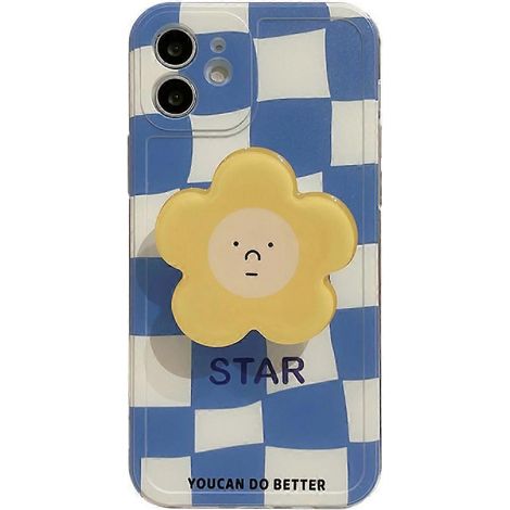 Blaue karierte Hülle mit Ständer für das Huawei Mate30 Mobiltelefon (1/5)