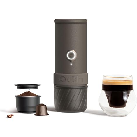 Machine à Expresso Électrique Portable, Mini Cafetière de Camping de Voyage, Machine à Café Format Poche Auto-Chauffante, Compatible Café Moulu (1/5)