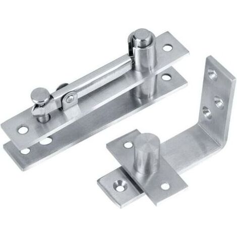 Charnières de pivot de porte, très résistantes, système de charnières de pivot pour portes en bois, rotation à 360 degrés, charnières de pivot dissimulées en acier inoxydable. (1/4)