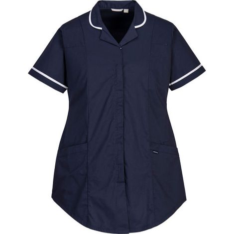 Bata laboral premamá elástico Abertura frontal por cremallera, mujer LW18 XXL Azul Marino