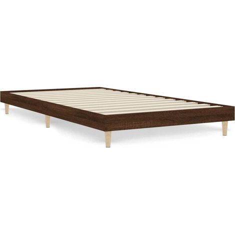Lit simple，Lit adulte，Cadre de lit sans matelas chêne marron 90x200cm bois ingénierie CFW9484545 (1/5)