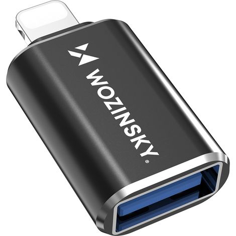 Adattatore OTG da Lightning a USB-A per iPhone - Nero (1/5)