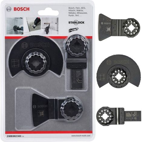 Bosch Starlock 3 Piece Multi Tool Cutter Set Tiling Saw Blade Plunge Segment GOP (1/5)