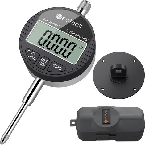 DTI Comparateur Numérique 0-25.4mm/1'' Indicateur Numérique Electronique 0.01/.0005'' Comparateur de Précision pour Imprimante 3D, Banc de Scie (1/5)