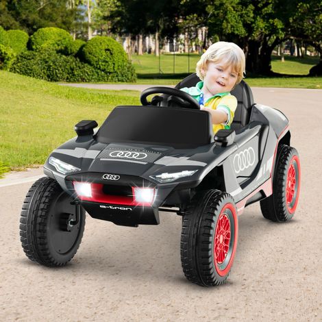 Voiture de Course Sous Licence Véhicule Électrique Alimenté Par Batterie 12v Télécommande Lumières Led 4 Ressorts de Suspension pour Enfants Gris Maison Chic (1/4)