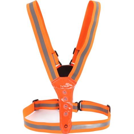Gilet de Sécurité Réfléchissant LED pour Course à Pied - 3 Modes d'Éclairage, Protection 360° - Orange/Rouge (1/5)