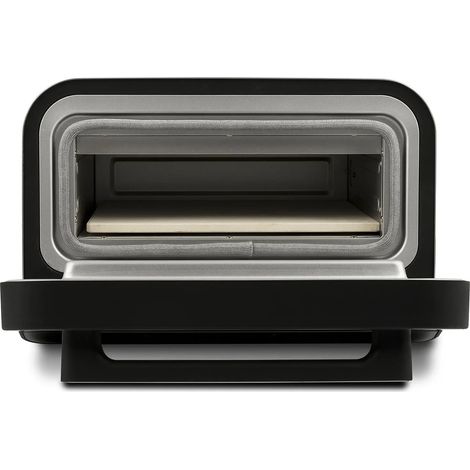 G3 ferrari g10204 pizza pro 2 minuti, 1700 w, raggiunge fino 450°c, pareti fredde,cottura in 2 minuti, display digitale con 6 programmi, pietra refrattaria, accessori e ricettario inclusi, grigio/inox (1/8)