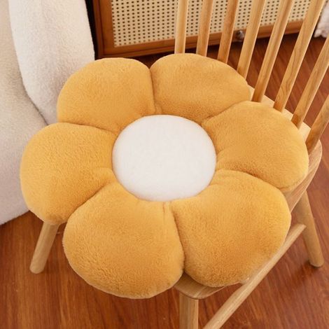 Coussin Fleur Peluche 50cm - Daisy Marron - Coussin Confortable et Chic pour Canap - Peluche Douce et Moelleuse 4 COUSSIN DE CHAISE (1/4)