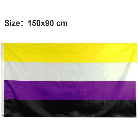 Drapeau 90 x 150 cm - Couleurs vives et résistant aux UV - Double couture - Drapeaux d'identité de genre en polyester avec œillets en laiton (1/4)