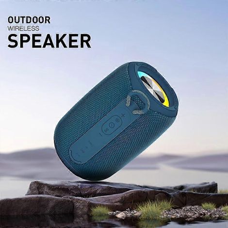 Enceinte Bluetooth portable X12 avec lumière LED colorée, tissu en maille cylindrique, son surround avec basses profondes, idéale pour le camping, la randonnée et la maison. (1/5)