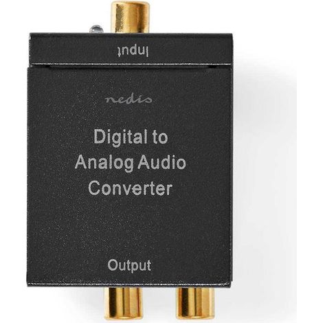 Convertidor de audio digital unidireccional entrada de conexion 1x rca digital 1x toslink salida de conexion 1x 2x rca 1x 35 mm automatico amplificador integrado negro