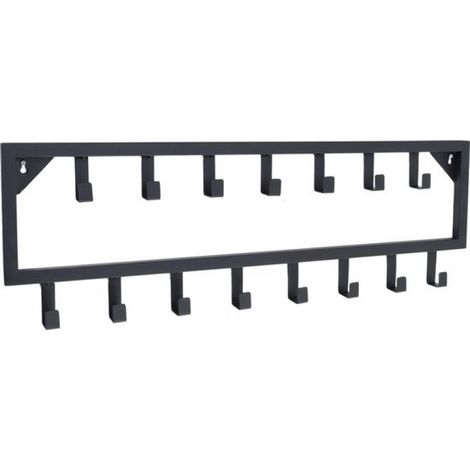 Bono Garderobenständer – Schwarz – Metall – 15 Haken – 80 x 26 x 4 (1/5)