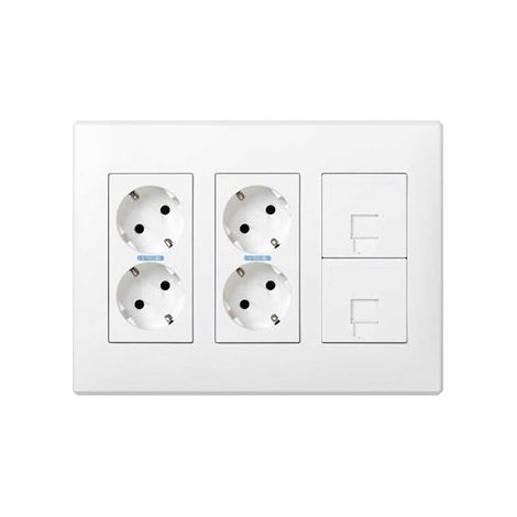 Kit poste de travail 3 modules blanc SIMON 51000301-030