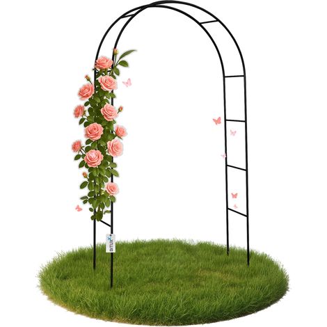 Bituxx Rosenbogen Metall Rankbogen Gartenbogen Torbogen Rundbogen Rankhilfe Garten Rankgitter 240cm
