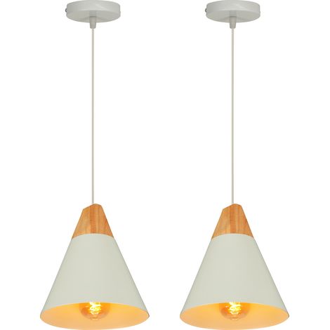 (2PCS)-Modern Pendant Light White Nordic Pendant Light Retro Pendant Lights Antique Hanging Lamp Minimalist Ceiling Light E27 Indoor Pendant Lighting