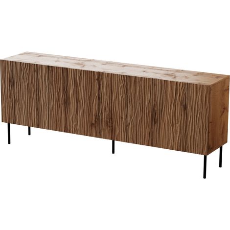 Kommode JUNGLE 190 cm 4D gefräste front MDF-platte eiche wotan
