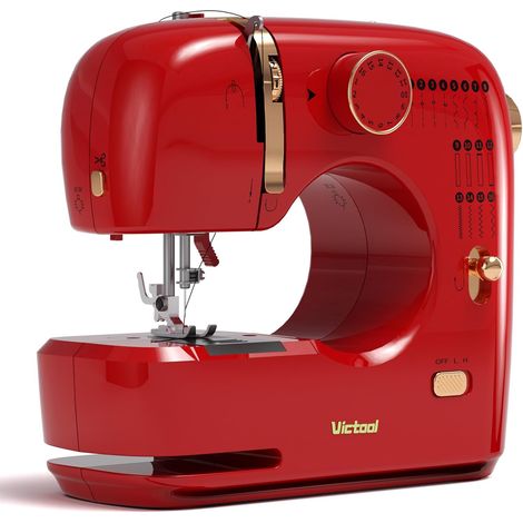 Machine à Coudre électrique pour Débutants avec 16 Points, Double Aiguille, Couture en Marche Arrière, Pédale, Portable Couture pour Bricolage à Domicile et Réparation de Tissus (1/5)