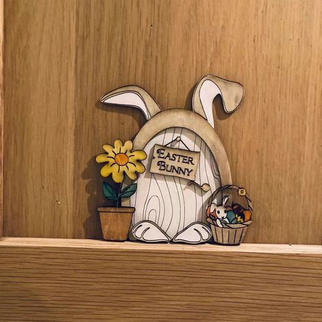 Porte Fée de Jardin Ornement en Bois Décoration de Jardin