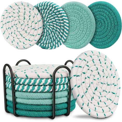 Lot de 8 tapis tissés — Protection contre l'induction — Vert — (1/5)
