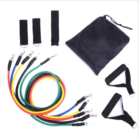 11 pièces Bande Élastique Latex Multifonction Fitness Musculation Résistance Élastique (1/5)