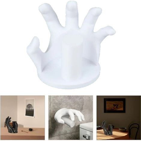 Porte-Rouleau Papier Main Blanche Gothique Autocollant (1/5)
