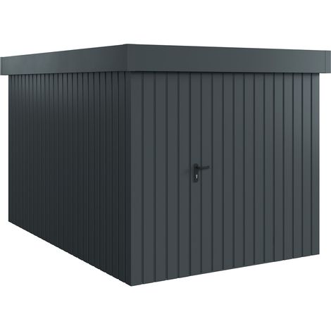 Hörmann Ecostar Metall-Gerätehaus "Euroline Trend" mit Flachdach EFD 7, anthrazitgrau, 214 x 310 cm, 1-flüglige Tür