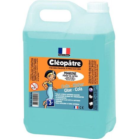 Colle Marine - CLEOPATRE - Flacon recharge 5 kg - Prise différée - Couleur bleutée