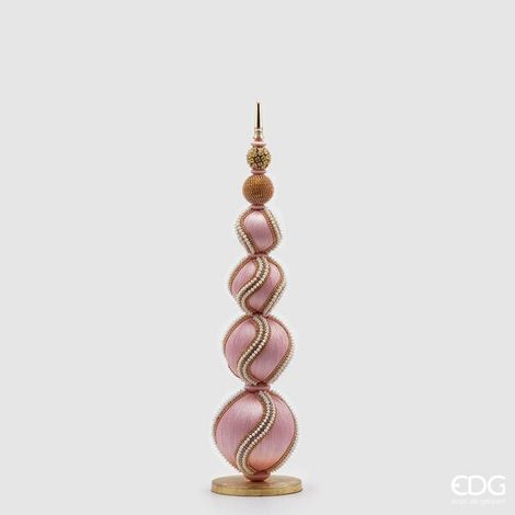 EDG Enzo De Gasperi Topiary Sfere Mix Perle Natale H 65 Cm D 16 Cm Rosa