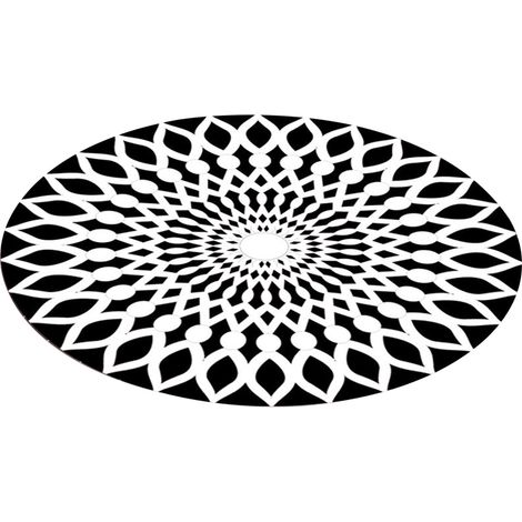 Runder 3D-Raumteppich, optische Täuschung, rutschfest, Vliesstoff, mit wunderschönen Blumenmustern, für Wohnzimmer, Esszimmer, Schlafzimmer, Küche. (1/5)